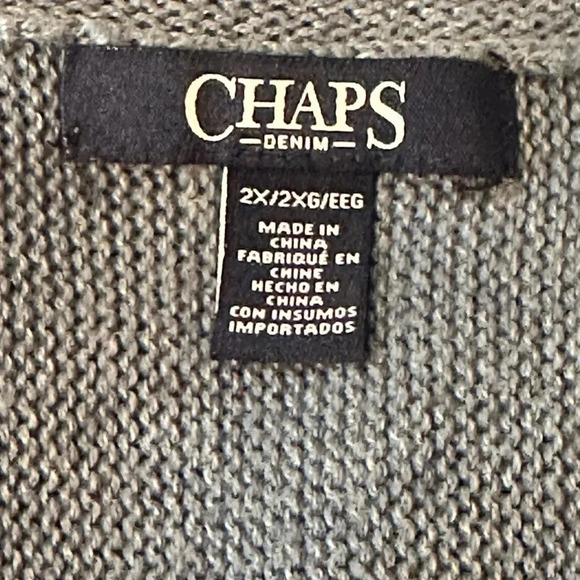 Chaps Blue Sleeveless Southwestern Aztec Cardigan Sweater Vest - Picture 10 of 11